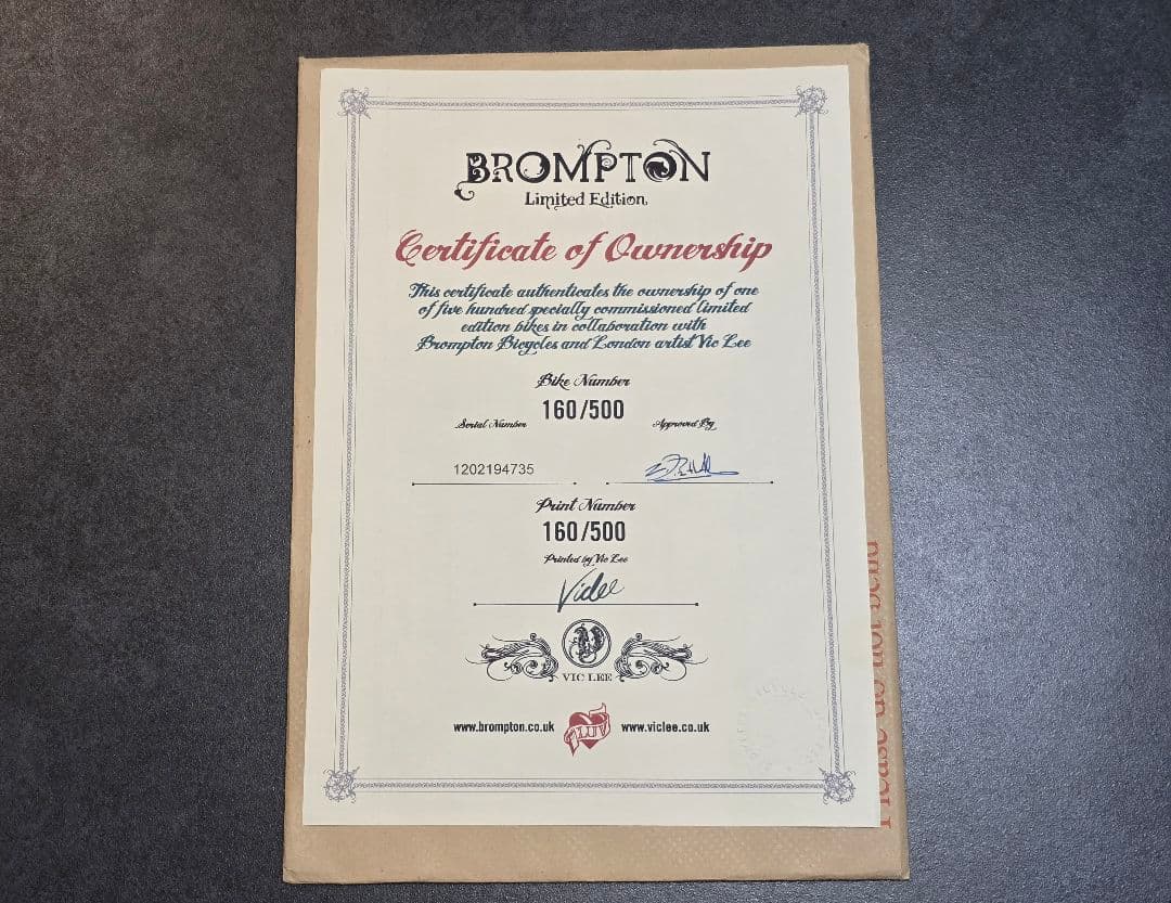 BROMPTON　Vic Leeデザイン　世界限定500台　ブロンプトン　S2L