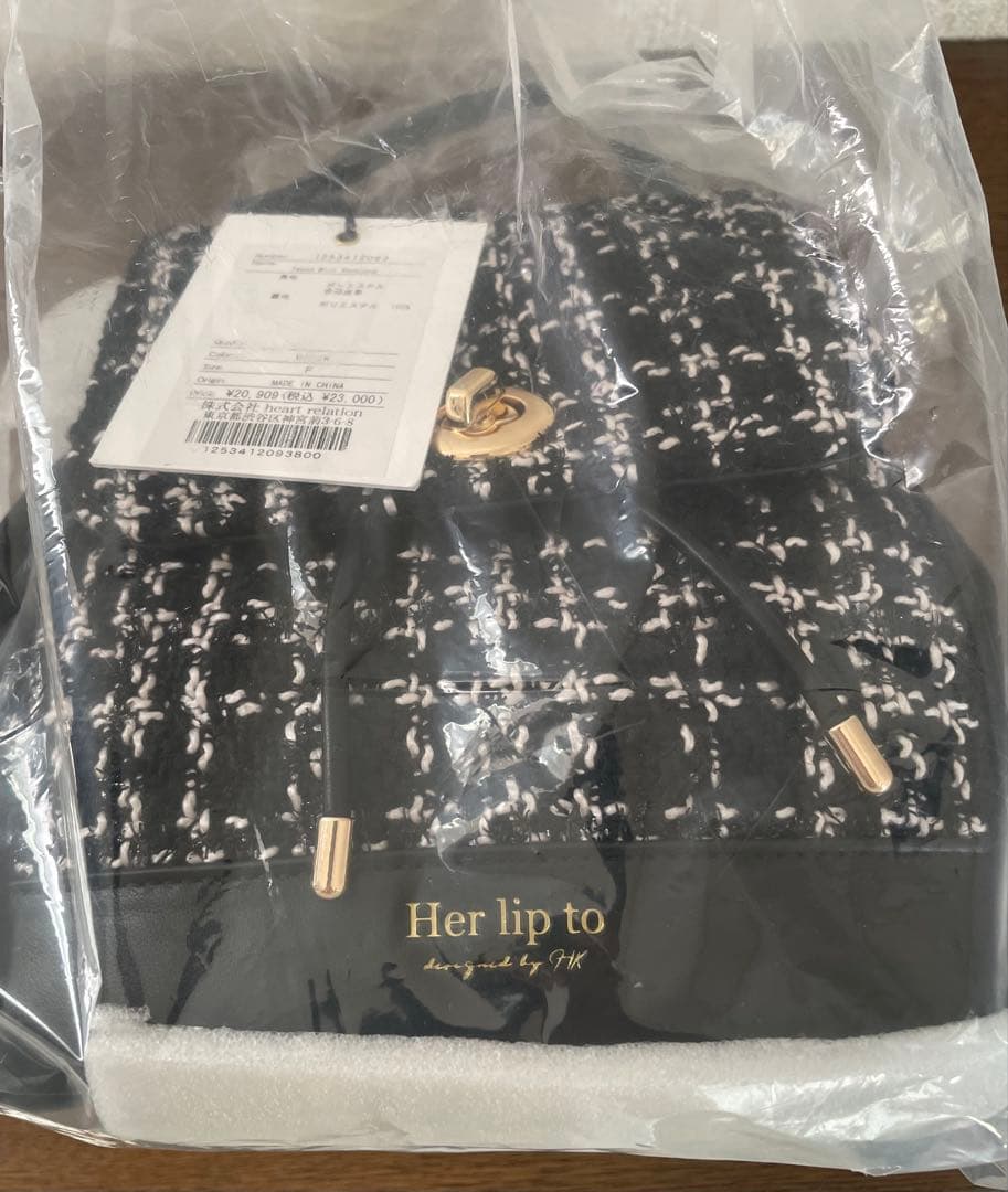 her lip to Tweed Mini Backpack Black 新品