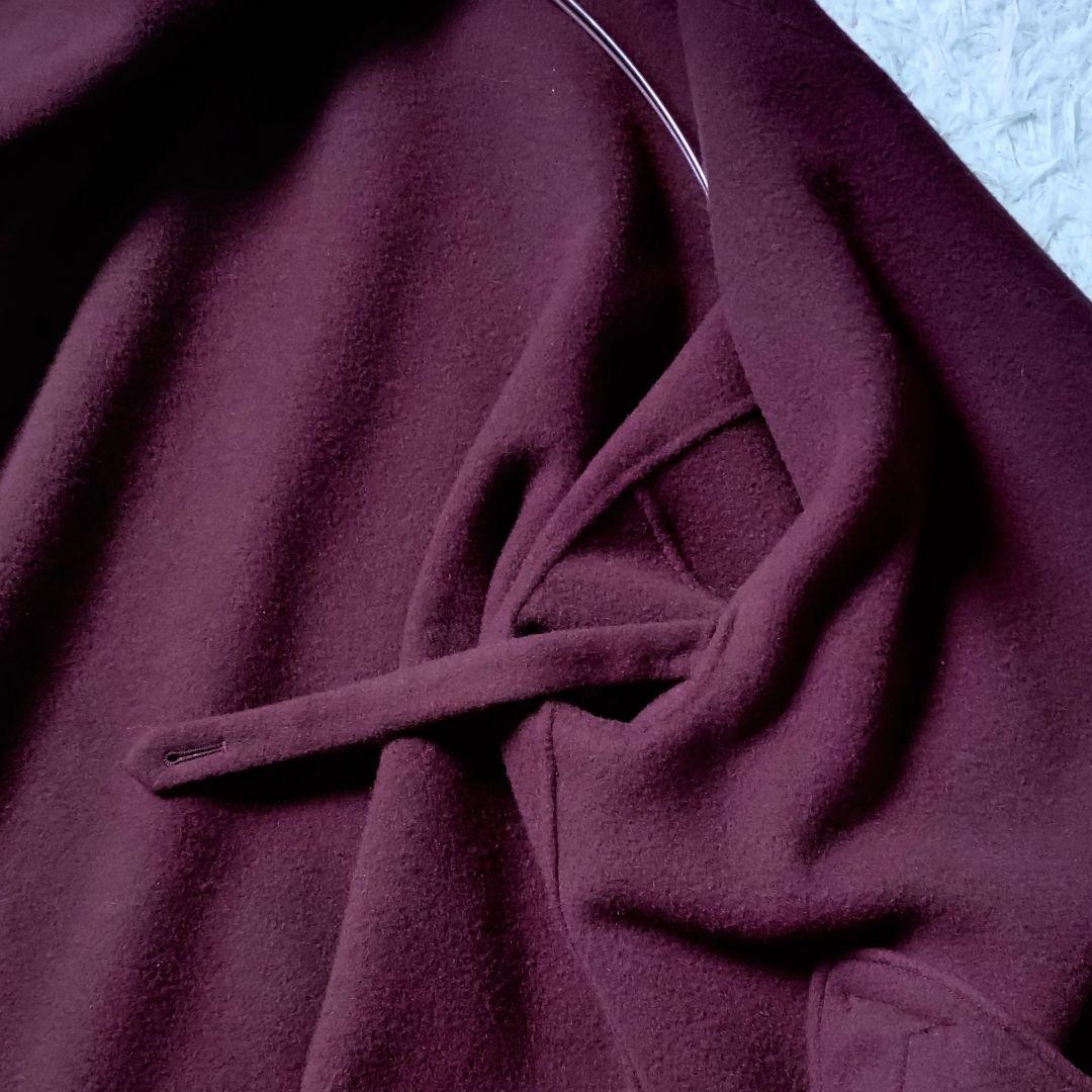 高貴色】リバーセミダブルコート カシミヤブレンド ボルドー L