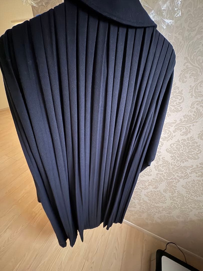 【美品】Ameri アメリヴィンテージ バックプリーツロングコート　ネイビー