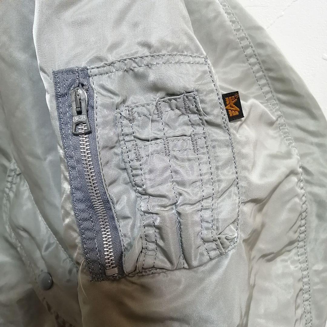 90sALPHAアルファMA-1USA製シルバーグレーXL フライト