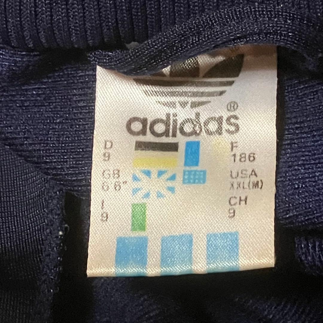 adidas トラックジャケット　ジャージ　スウェット　ネイビー　刺繍　XXL