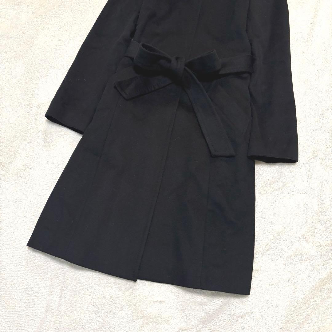 【未使用品】INDIVI インディヴィ　ウールカシミヤ　スタンドカラーコート　黒