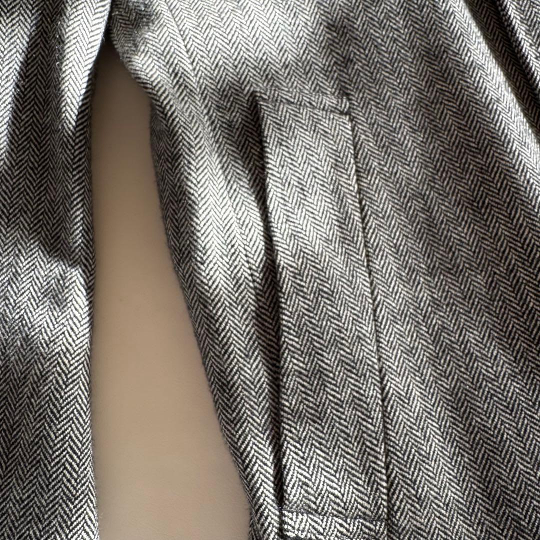 【カシミヤ100%】美品 MITSUMINE ヘリンボーン柄 ステンカラーコート