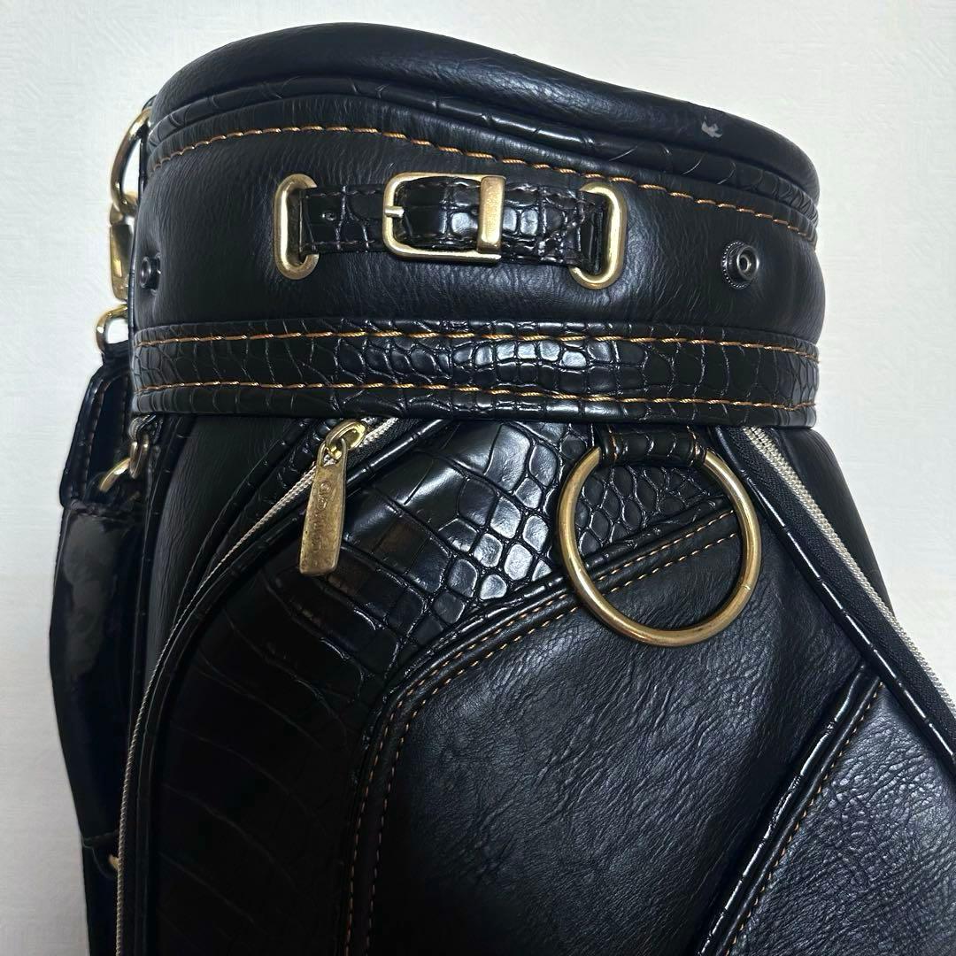 【M'S】キャディバッグ ゴルフバッグ スタンド式 ブラック