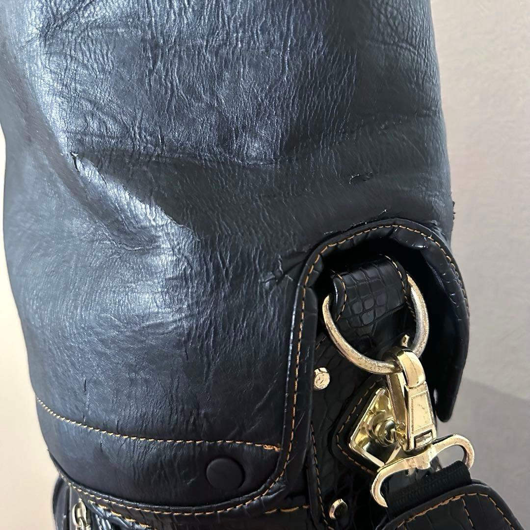 【M'S】キャディバッグ ゴルフバッグ スタンド式 ブラック