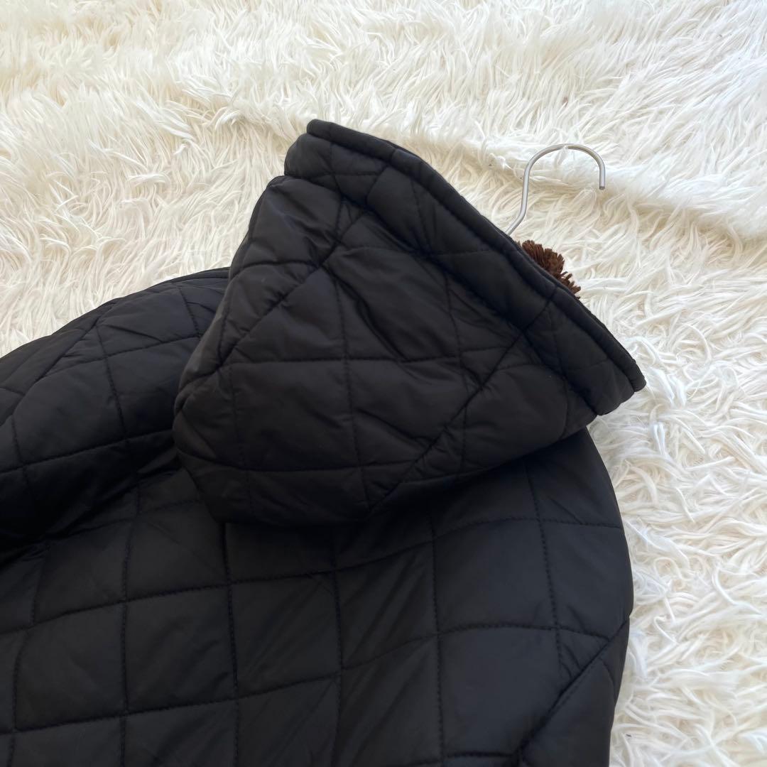 マッキントッシュ ボアキルティング フード ロングコート 英国製 34 黒