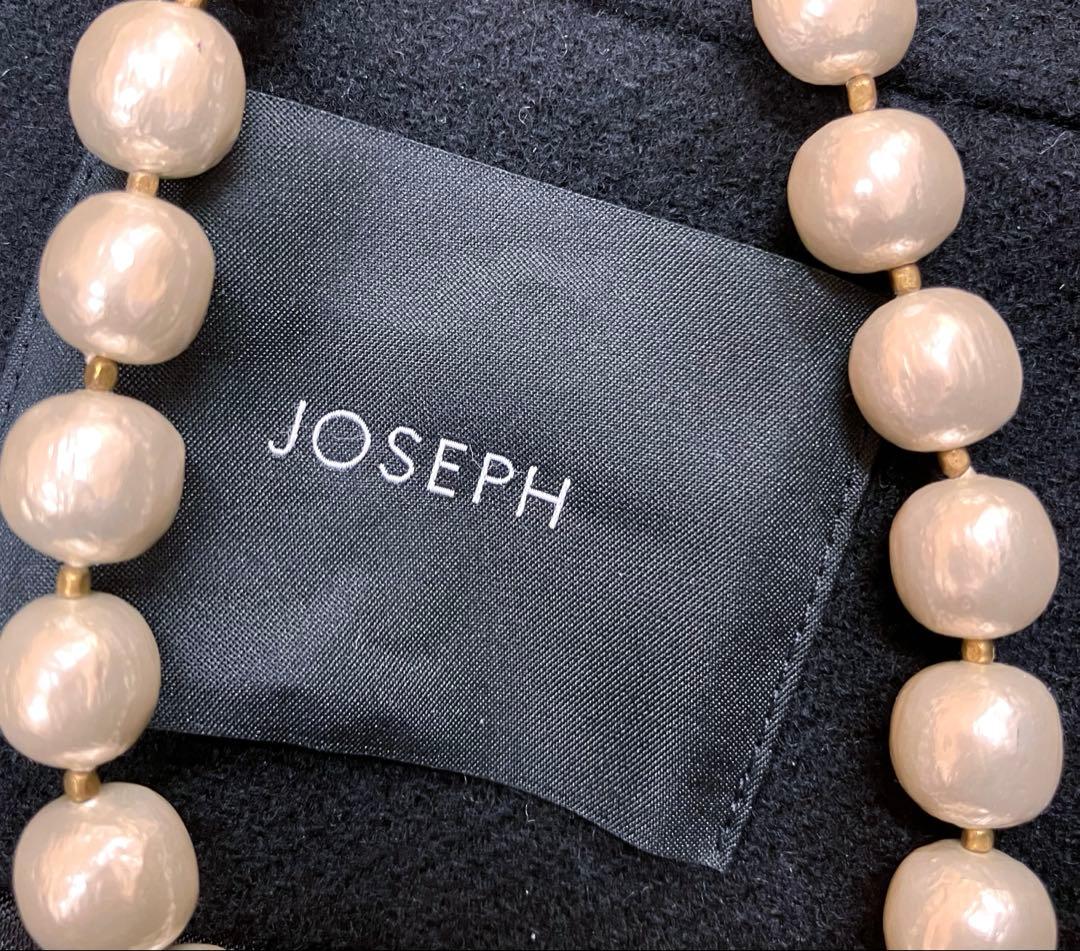 未使用JOSEPH◆カシミヤ混シングルコート36黒14万 美ライン定番品