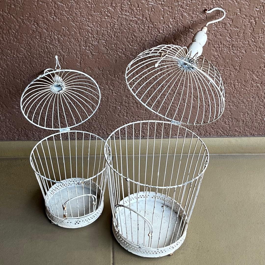 フレンチカントリー　シャビーシック　アンティーク調　バードケージ　鳥籠　大小