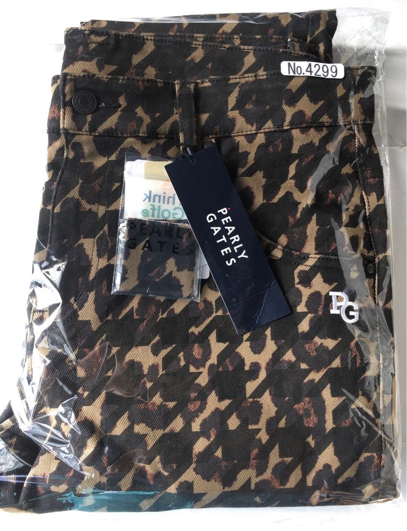 【PEARLY GATES】メンズ レオパード柄ハイパワーストレッチロングパンツ