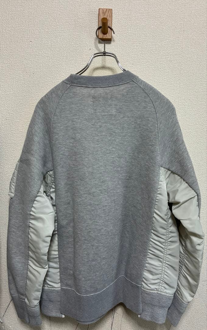 サカイ　sacai　スウェット　MA-1　ドッキング　グレー ホワイト