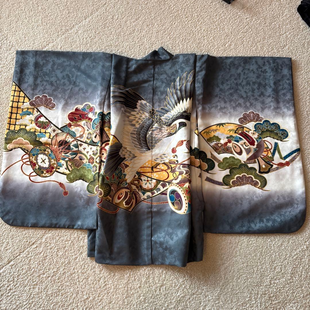 七五三 着物 男の子 フルセット 5歳袴セット 753 羽織袴　京越卸屋　鷹太鼓