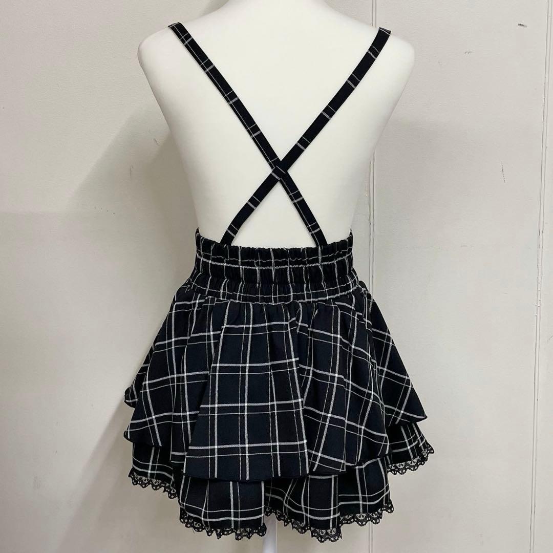 地雷 マーズ オフショルブラウス 十字架リボン チェック スカパン セットアップ