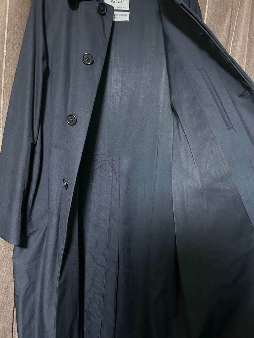 YAECA ステンカラーコートNAVY ロング