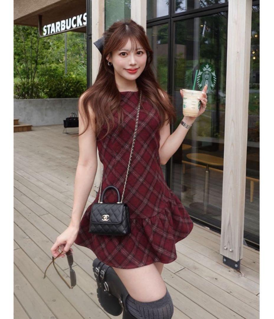Darich ダーリッチ タータンチェックノースリミニワンピース free