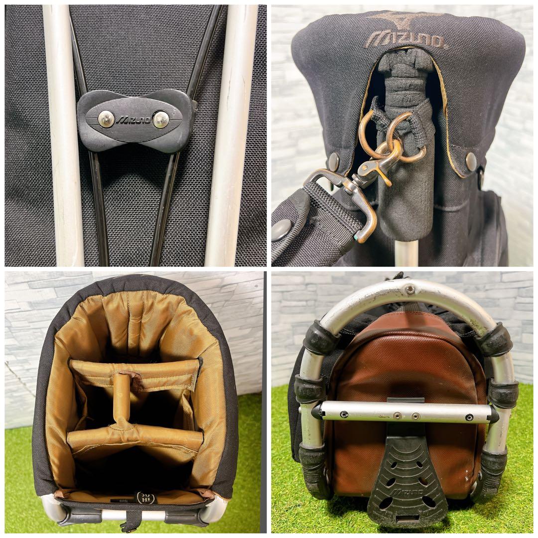 ★ミズノ ポーター キャディバッグ スタンド式 フレームウォーカー ブラック