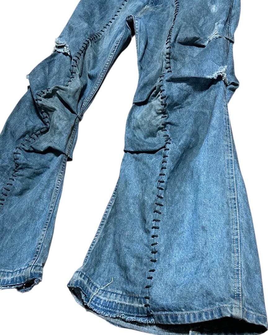 リメイク 1点物 再構築 ダメージジーンズ デニムパンツ