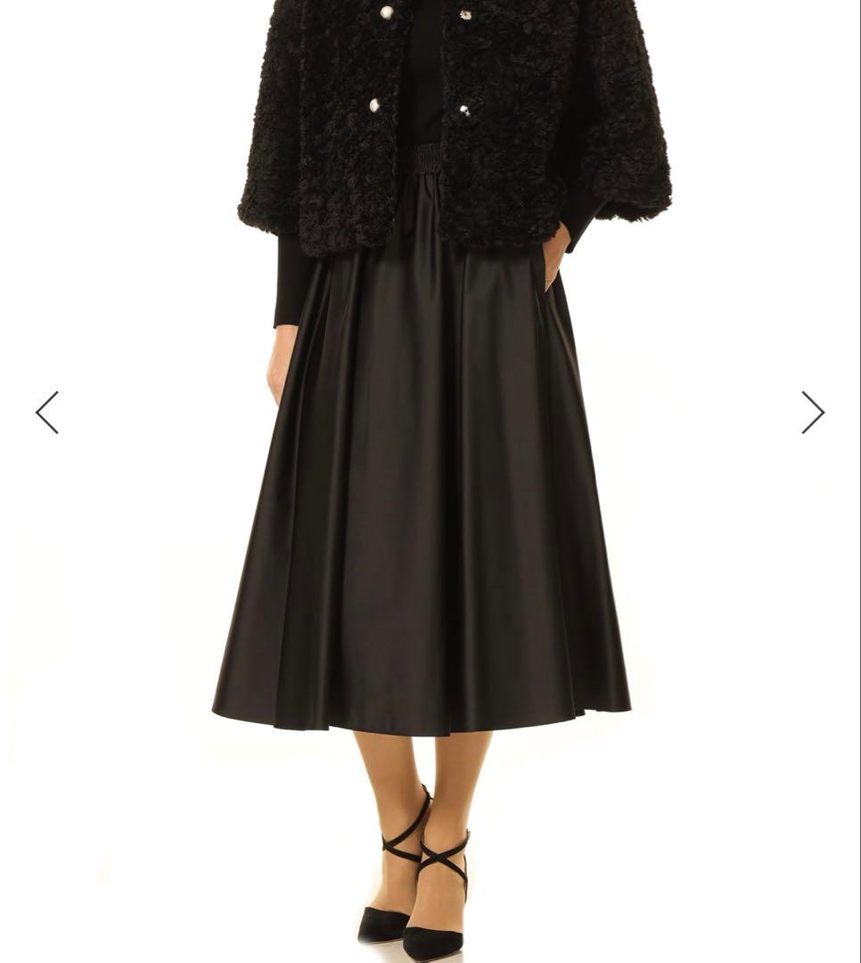 アベニールエトワール ウエストゴムフレアスカート黒 30サイズ