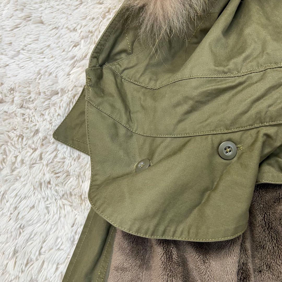 ジャーナルスタンダード モッズコート ファー ライナー付 カーキ M フード着脱