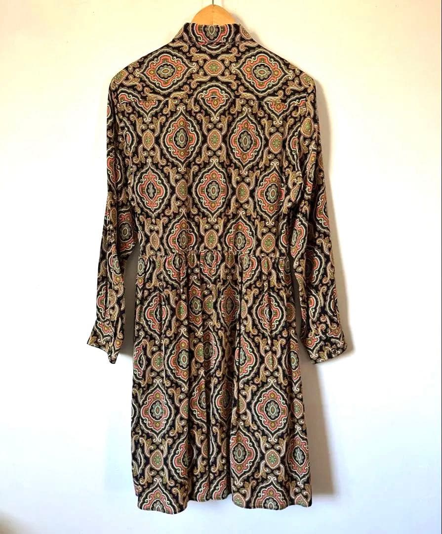 【美品】A.P.C.ペイズリー柄シルクワンピース36 ROBE JOANA