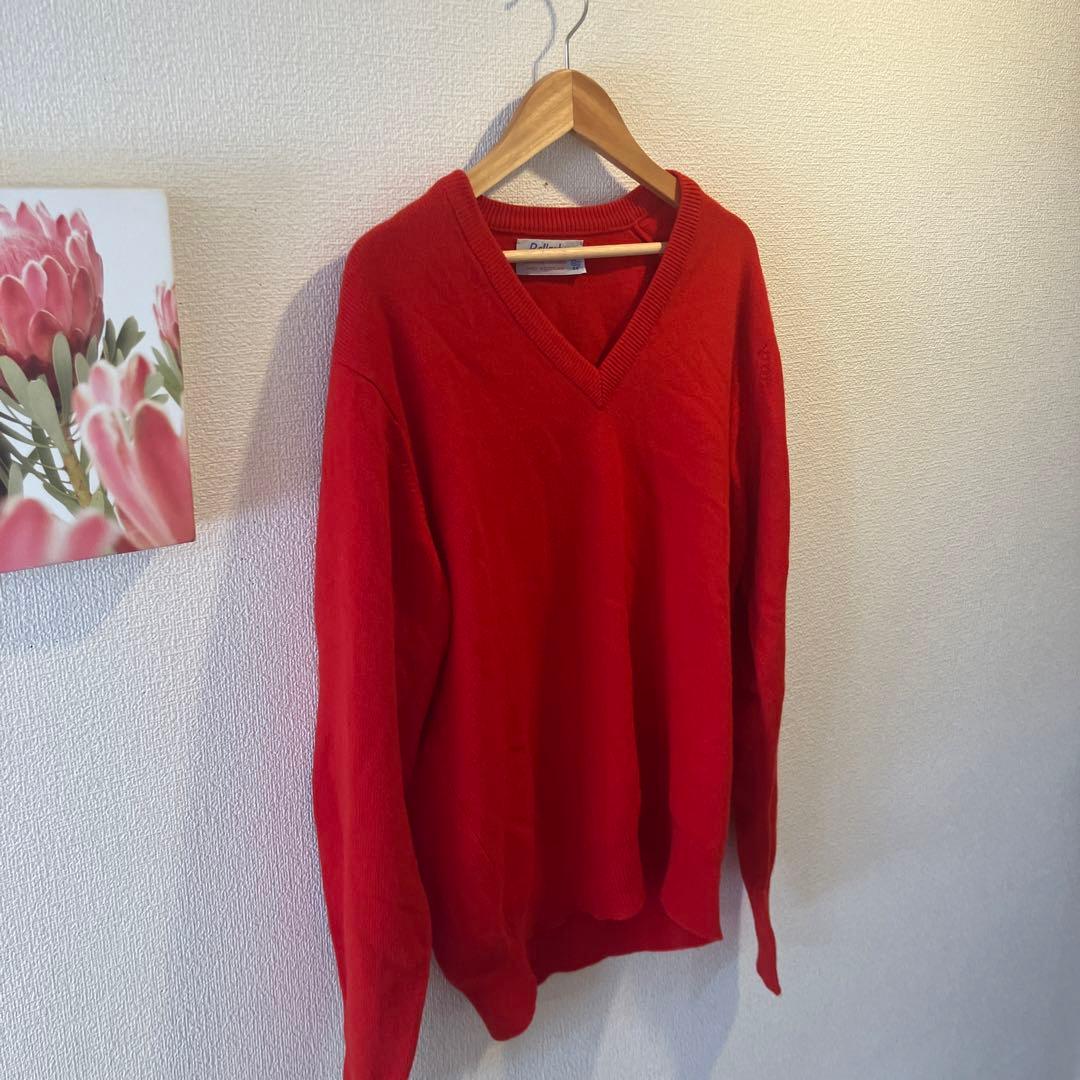 Ballantyne レッド Vネック セーター 42