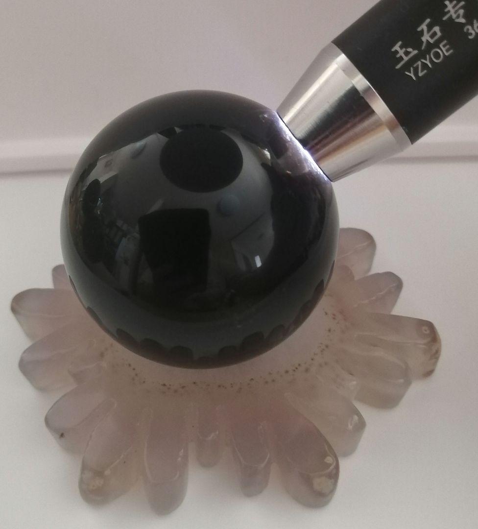 【新品】5.4cm　中玉のモリオンのちょこっと透けてるスフィア