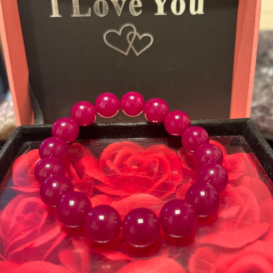 専用　天然石ブレスレット　ミャンマー産　ルビー　大玉