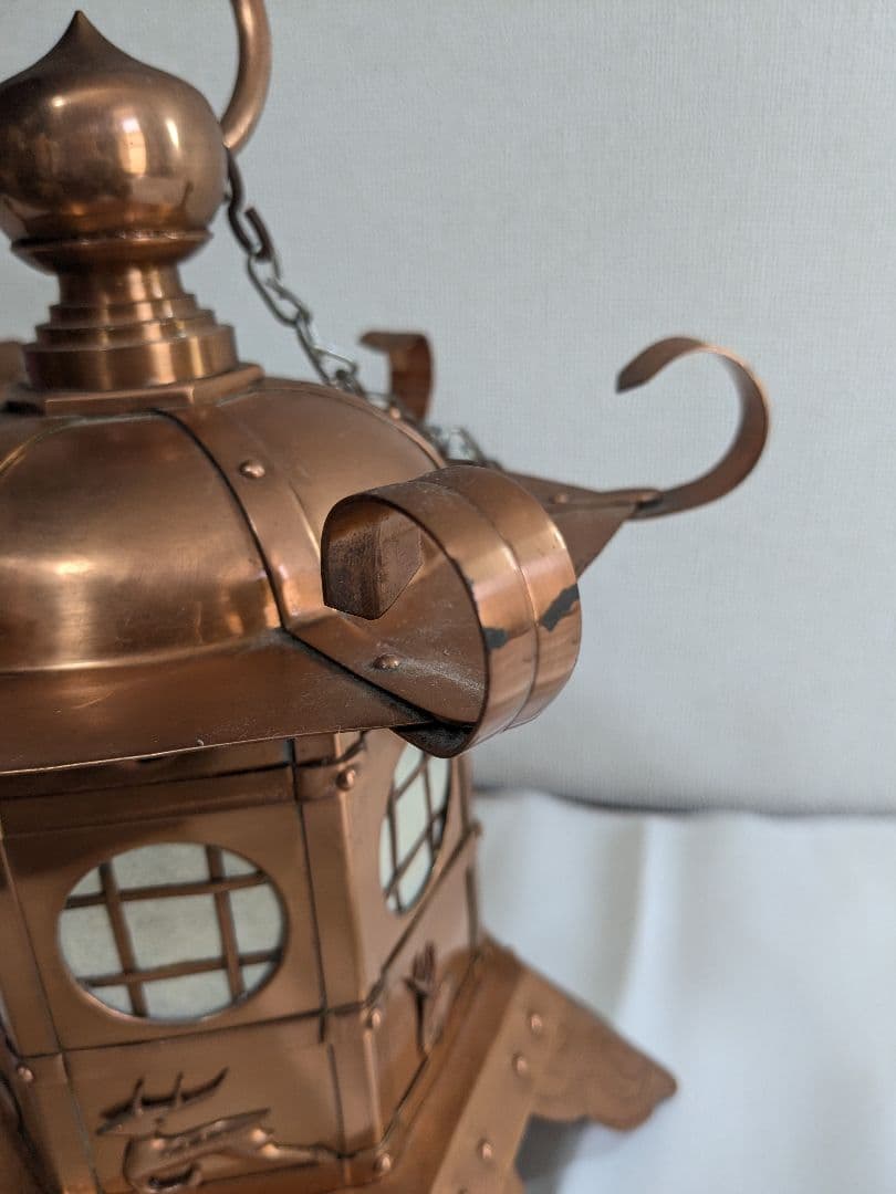 銅製 鹿 吊るし 灯篭 大 アンティーク ヴィンテージ