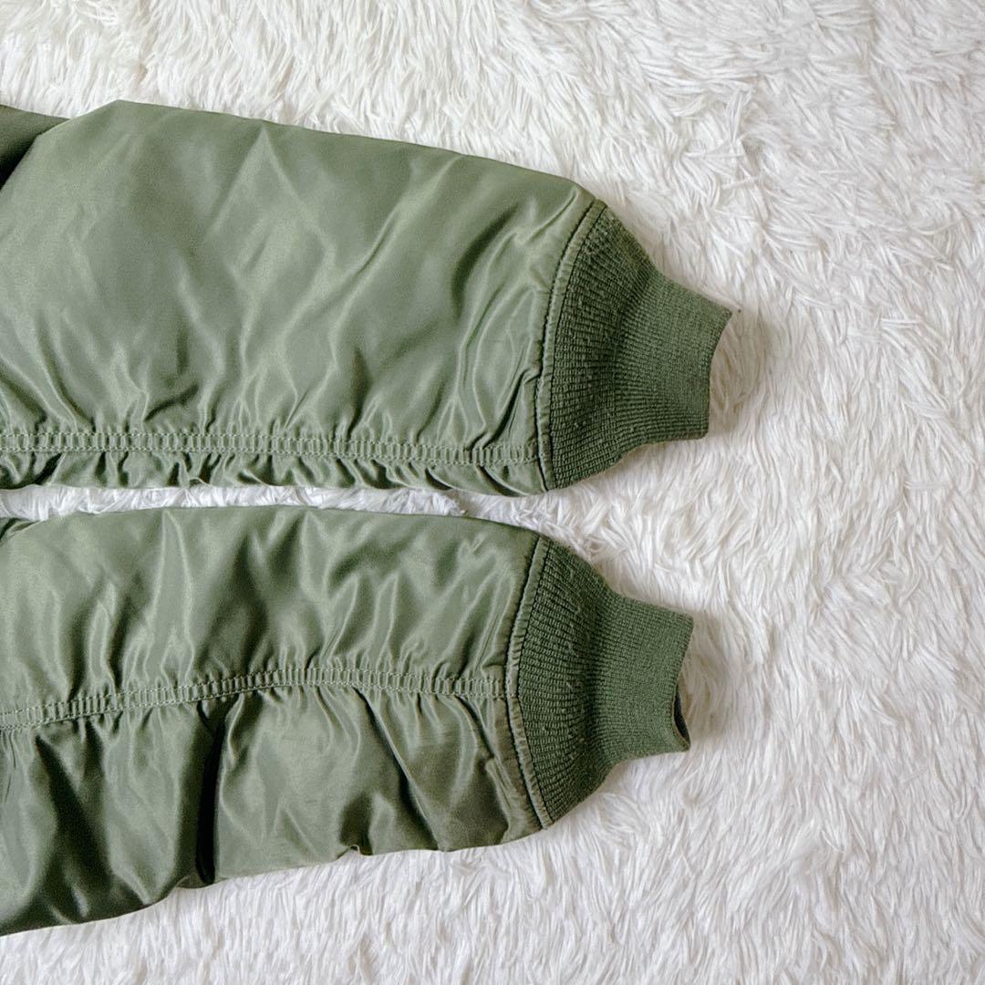 アルファ MA-1 フライトジャケット 緑 Lサイズ 中綿 y2k 短丈