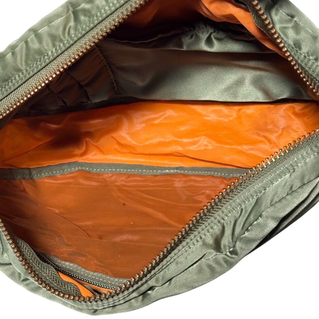 【美品】PORTER タンカー ショルダーバッグ ハーフムーン セージグリーン