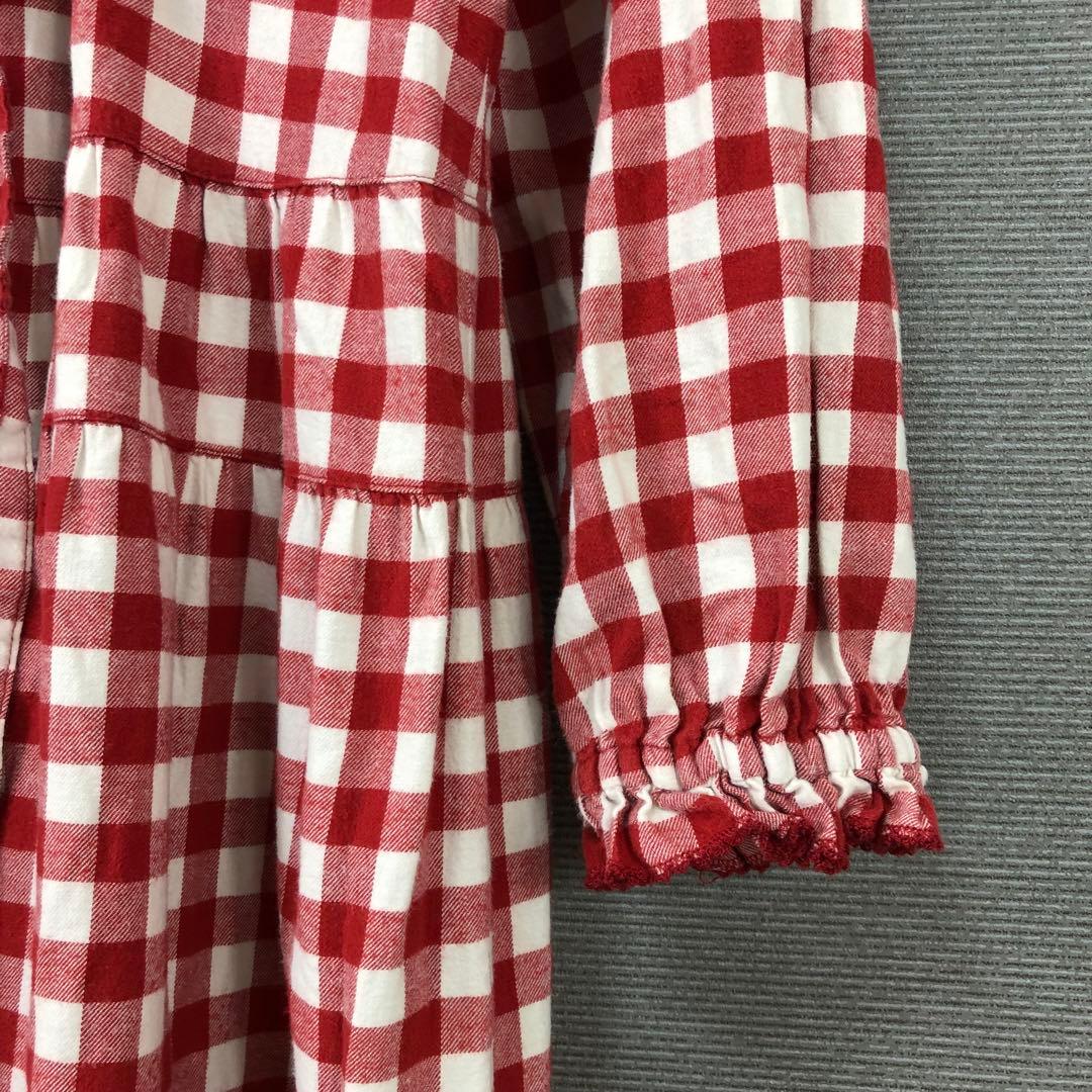 PINK HOUSE ギンガムチェック リボン ひざ丈ワンピース レッド
