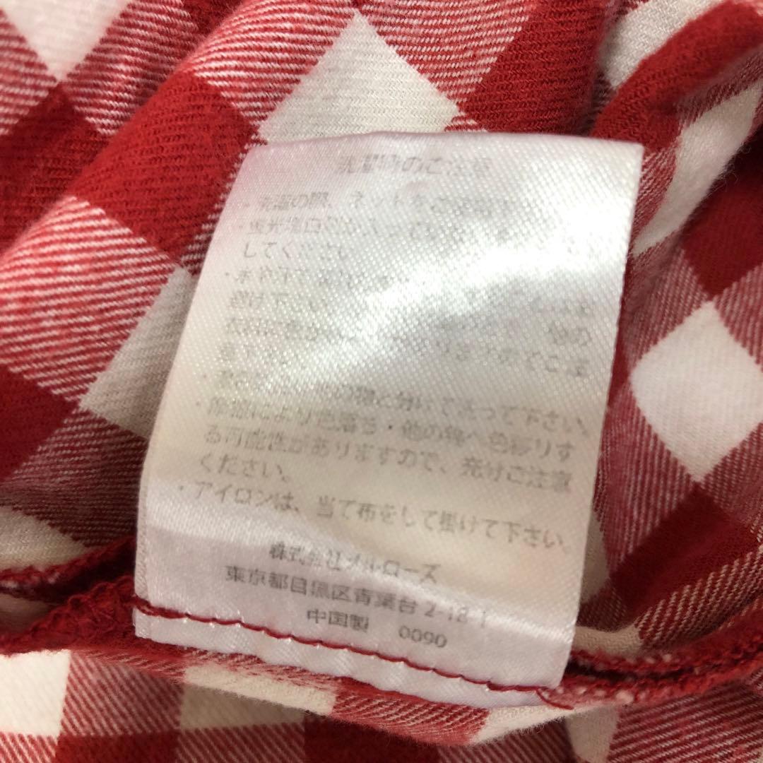 PINK HOUSE ギンガムチェック リボン ひざ丈ワンピース レッド