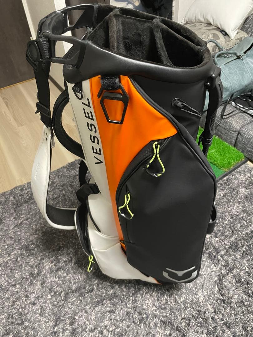 Vessel キャディバッグ ホワイト・オレンジ・ブラック