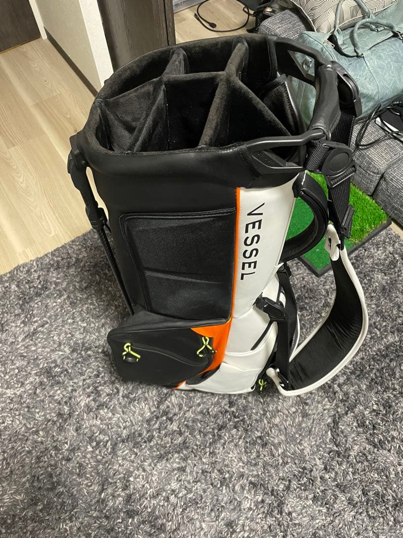 Vessel キャディバッグ ホワイト・オレンジ・ブラック