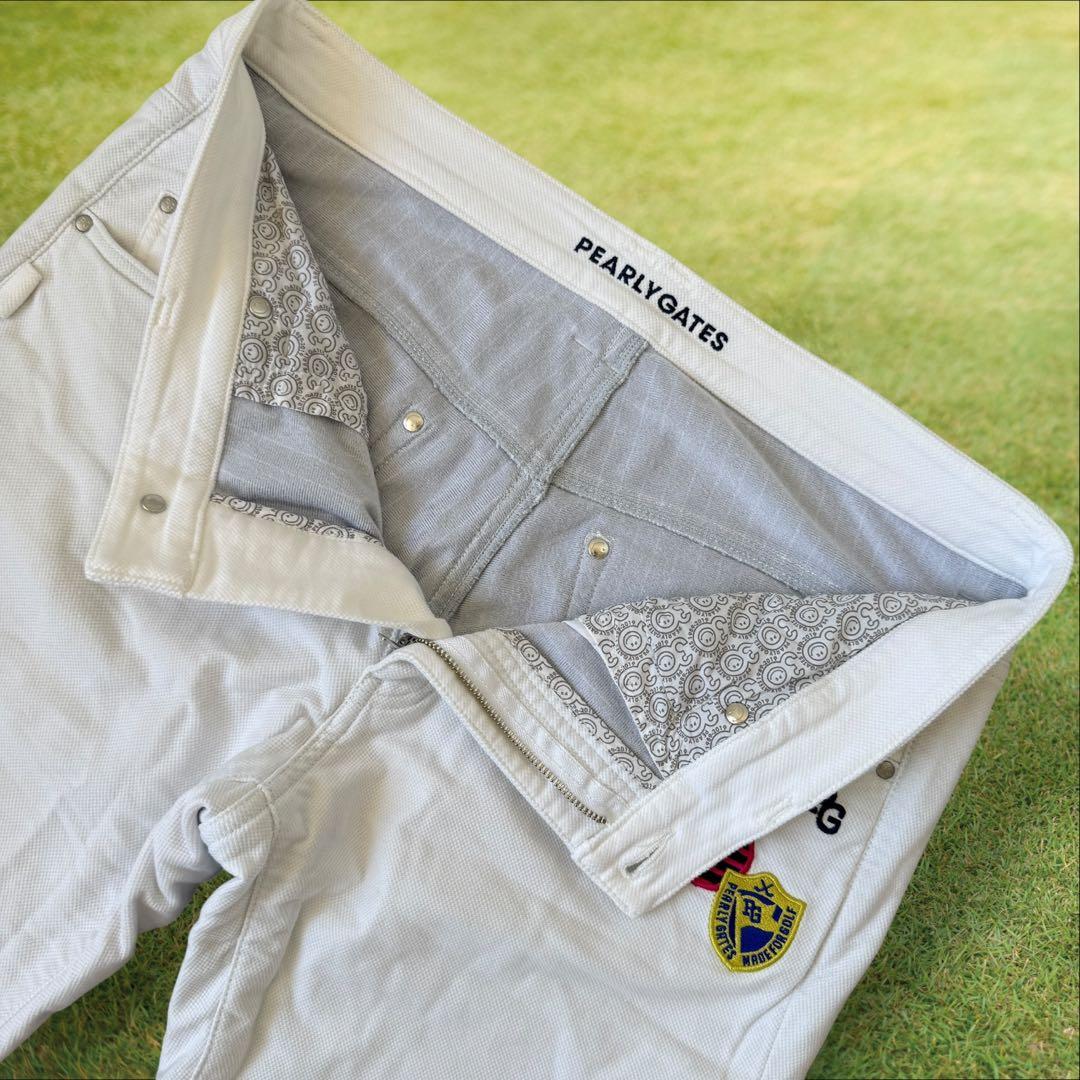 防寒　蓄熱　裏地付き　パーリーゲイツ　パンツ　白　L〜XL相当 暖パン　5