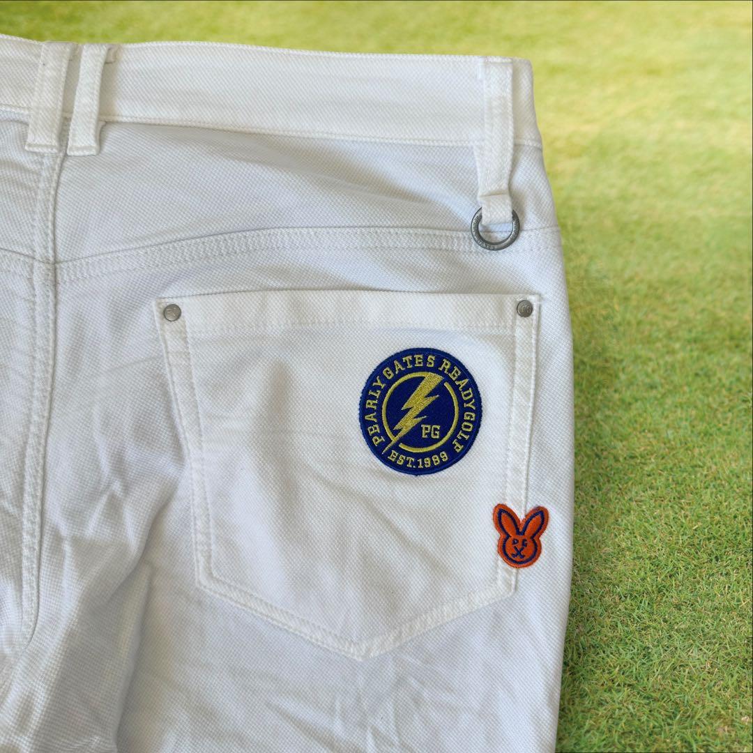 防寒　蓄熱　裏地付き　パーリーゲイツ　パンツ　白　L〜XL相当 暖パン　5