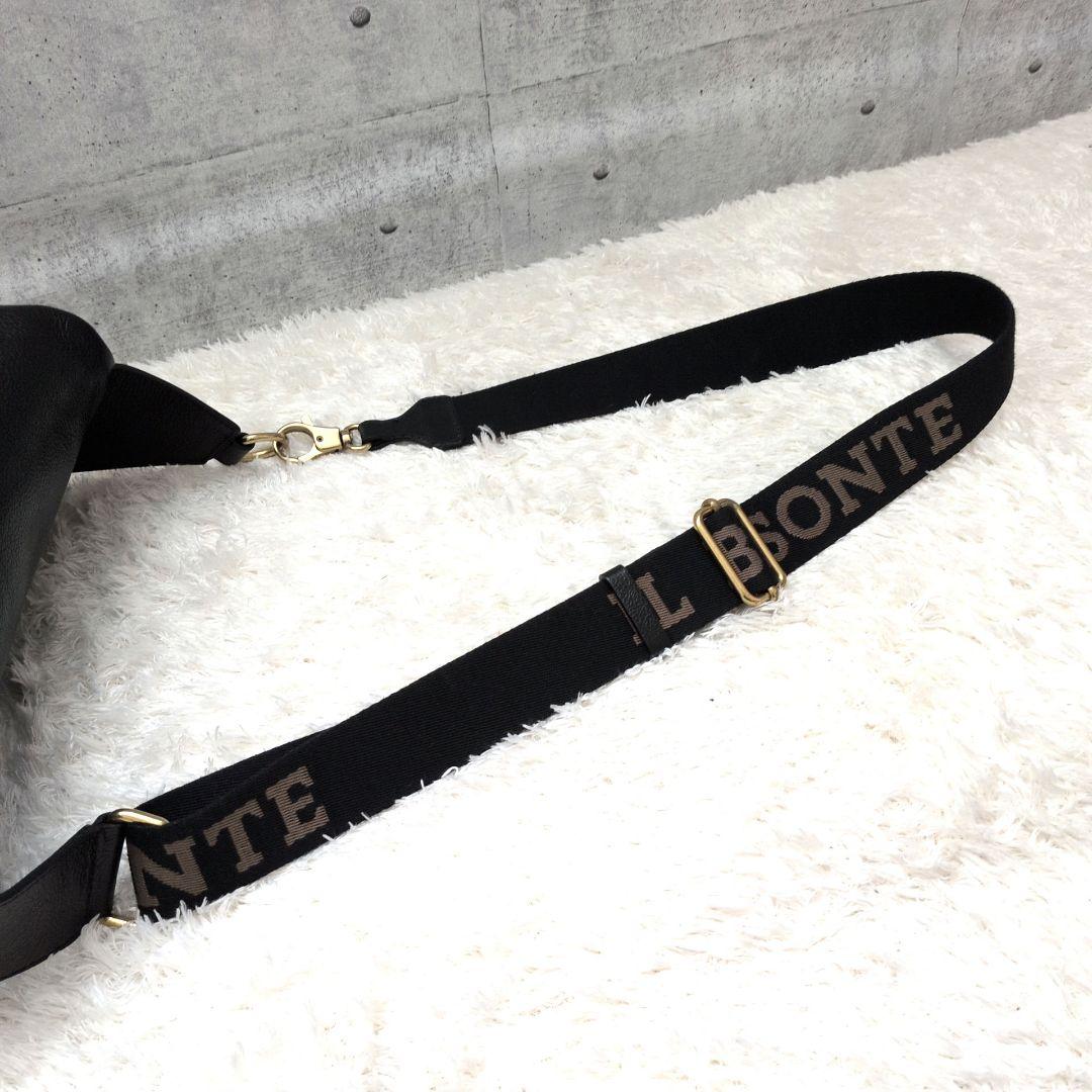 【現行モデル 極美品】イルビゾンテ　バムバッグ　ボディバッグ　シボ革　ブラック