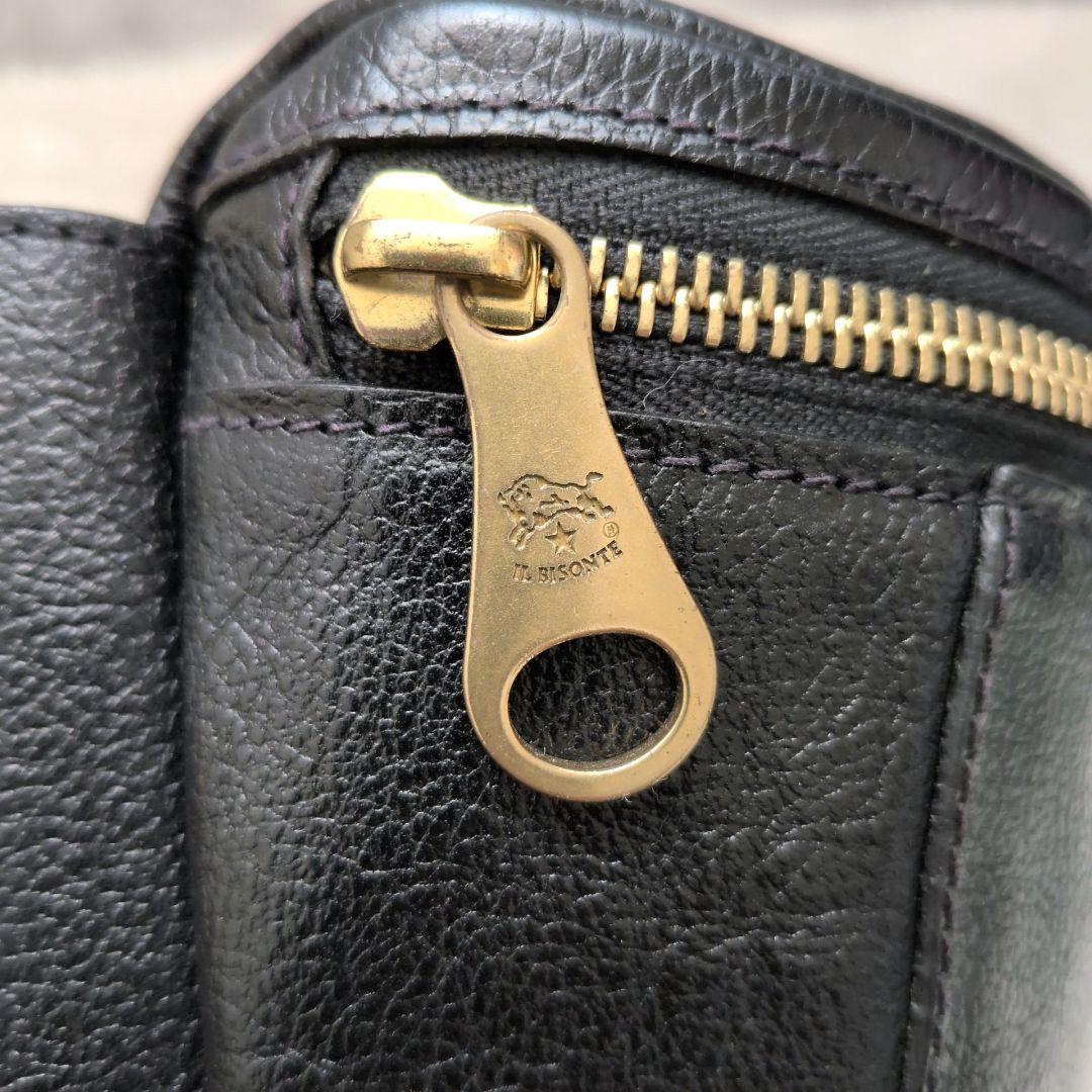 【現行モデル 極美品】イルビゾンテ　バムバッグ　ボディバッグ　シボ革　ブラック