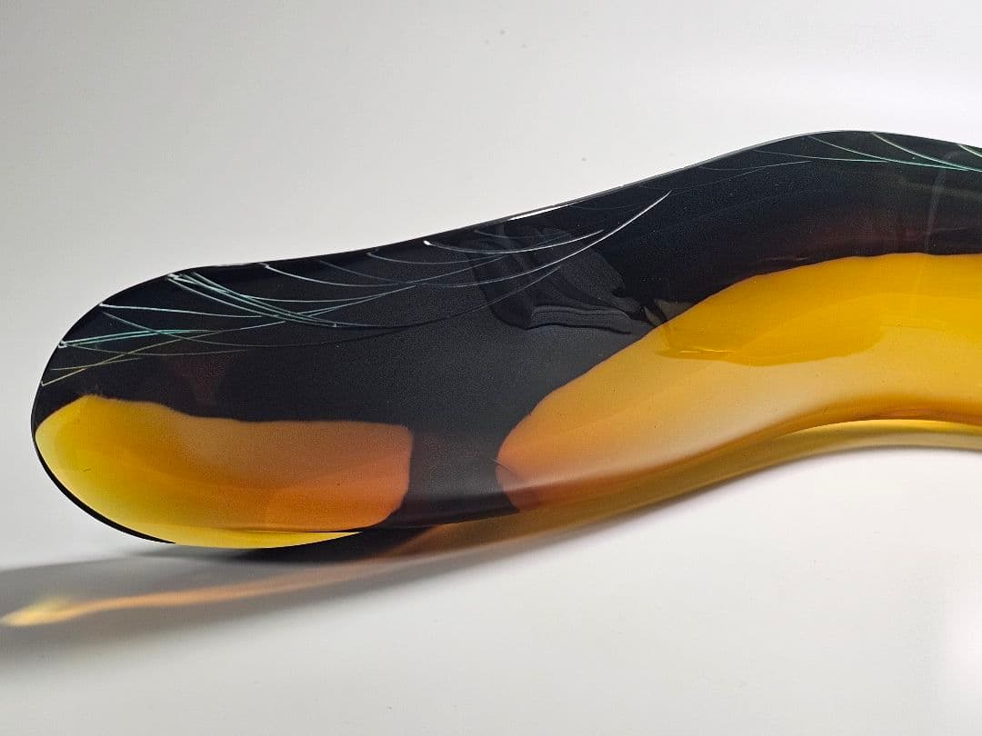 チェコスロバキア EXBOR 魚 インテリア★置物 ガラス製 全長33cm