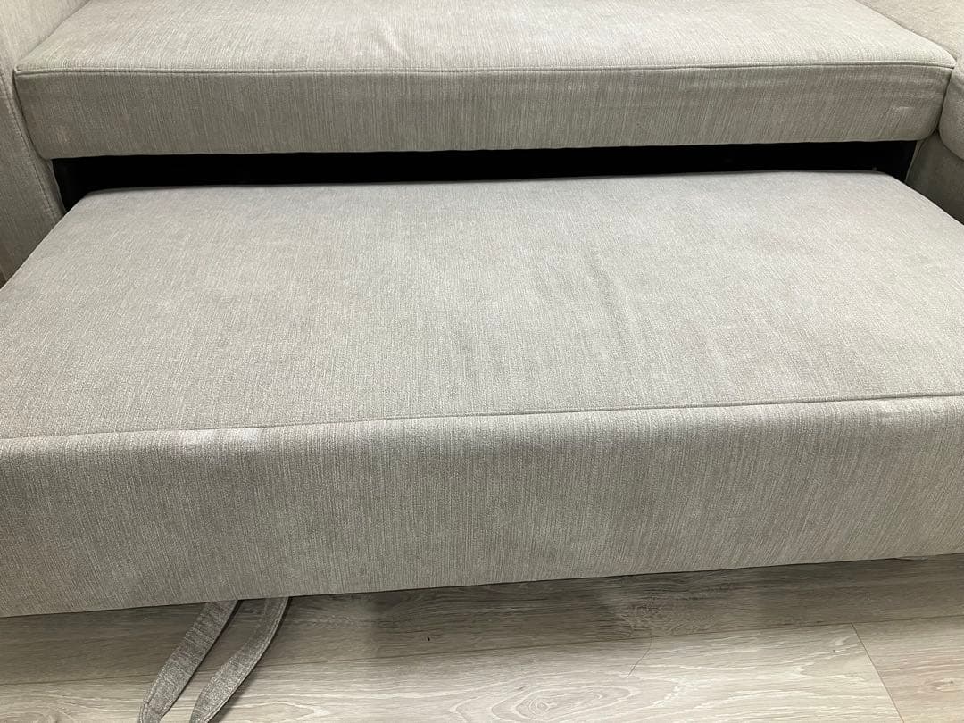 ニトリ 布張りカウチソファーベット(ノアーク2 GY)