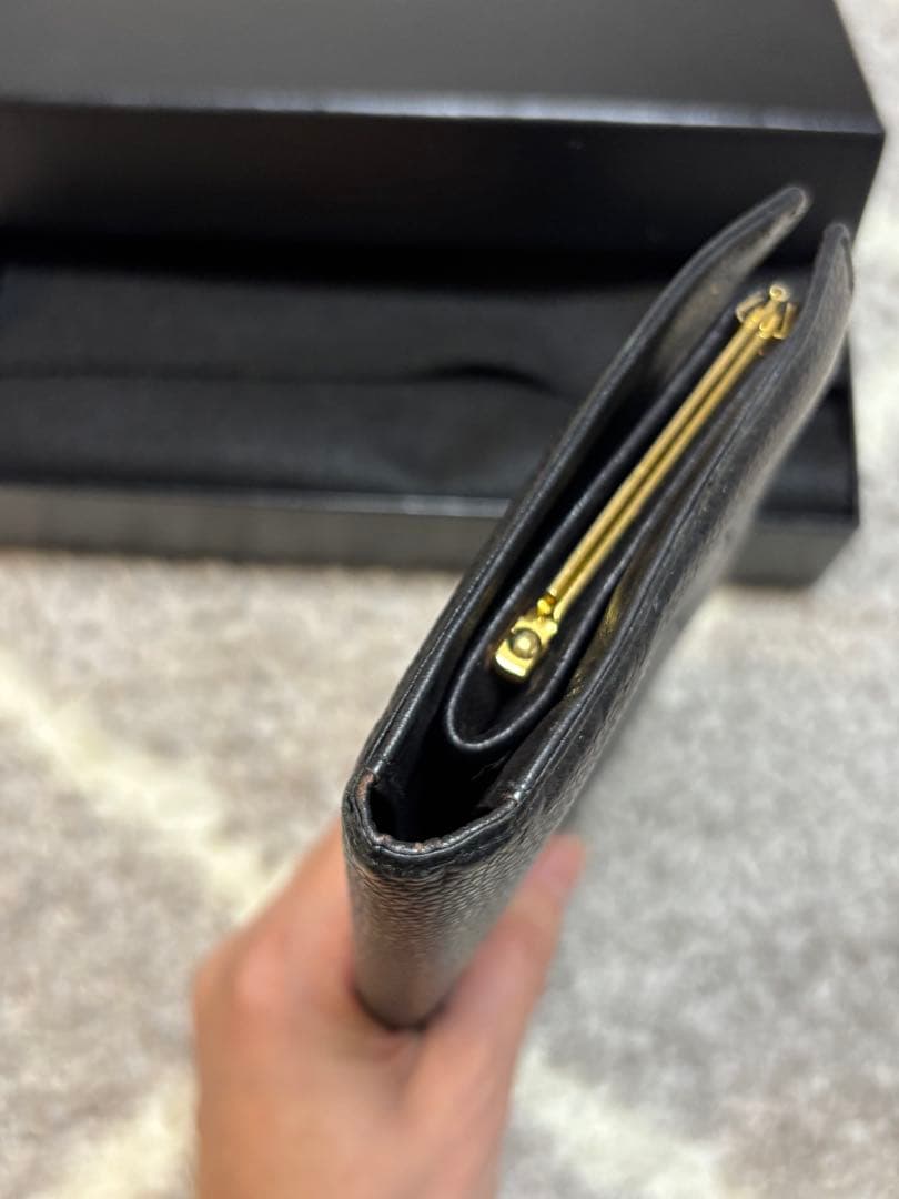 シャネル ココ 長財布 ガマ口 ブラック キャビア スキン A01429