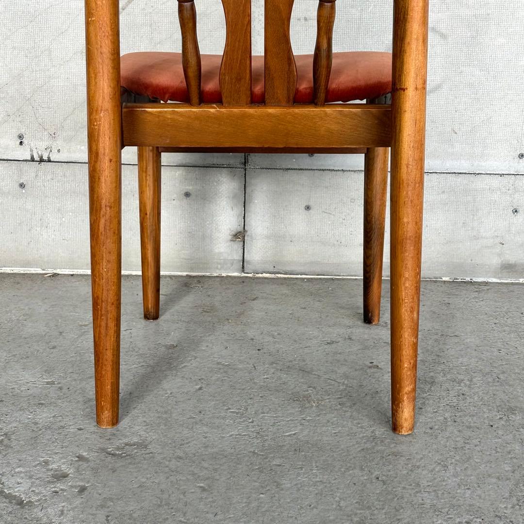 レトロ喫茶店風チェア ベロア座面 ウッドフレーム カフェスタイル インテリア椅子