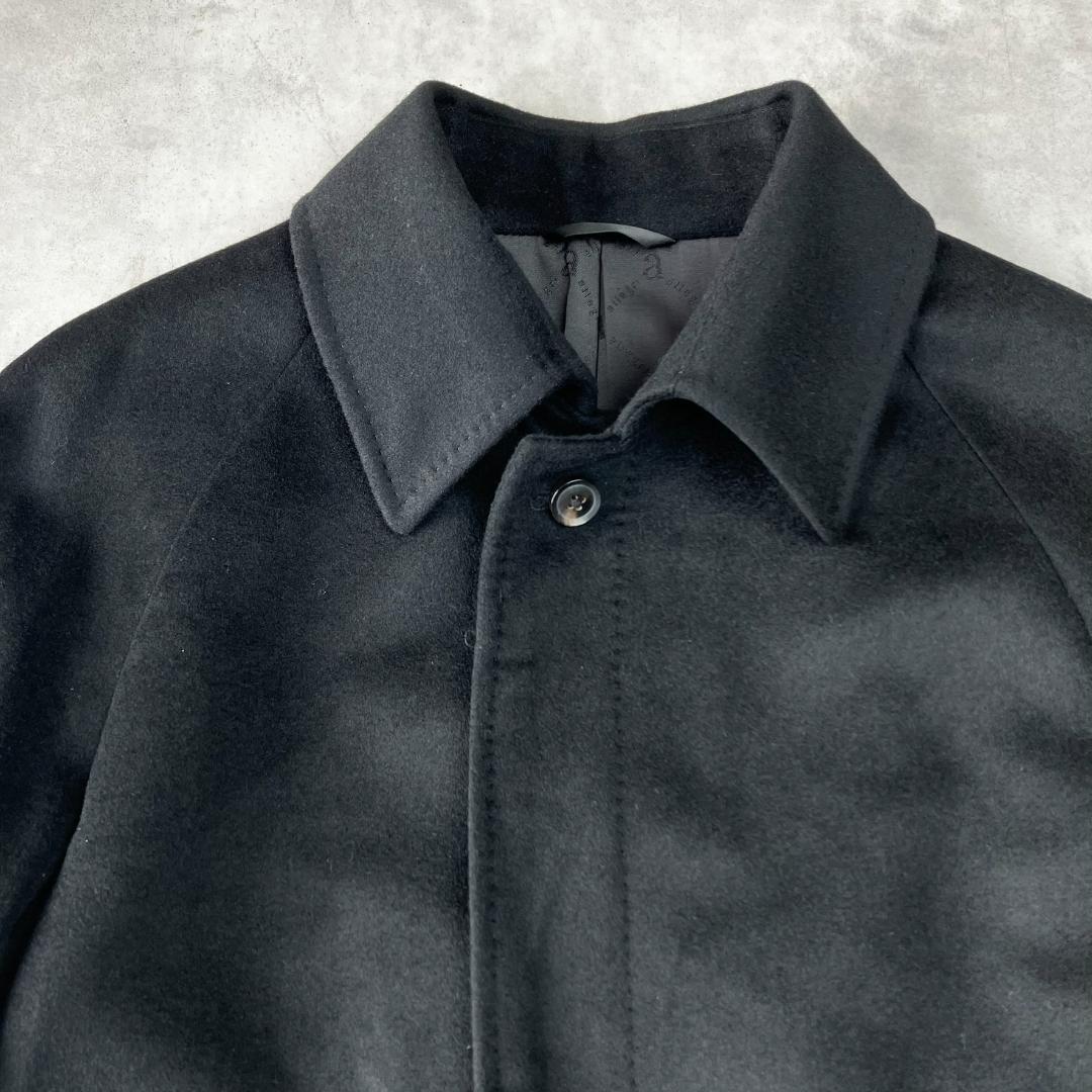 美品　アレグリ　カシミヤ100％　ステンカラーコート　メンズ　スーツ　黒　814