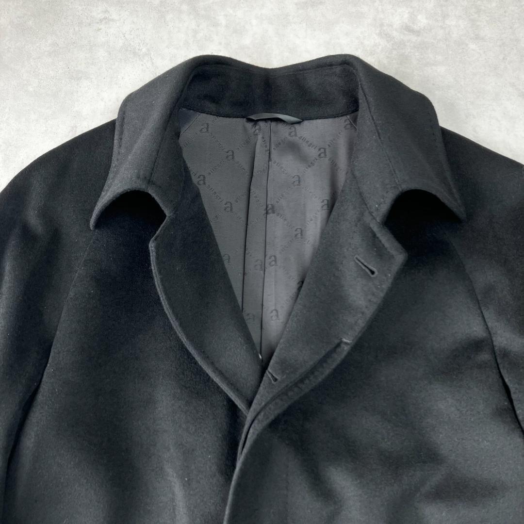 美品　アレグリ　カシミヤ100％　ステンカラーコート　メンズ　スーツ　黒　814
