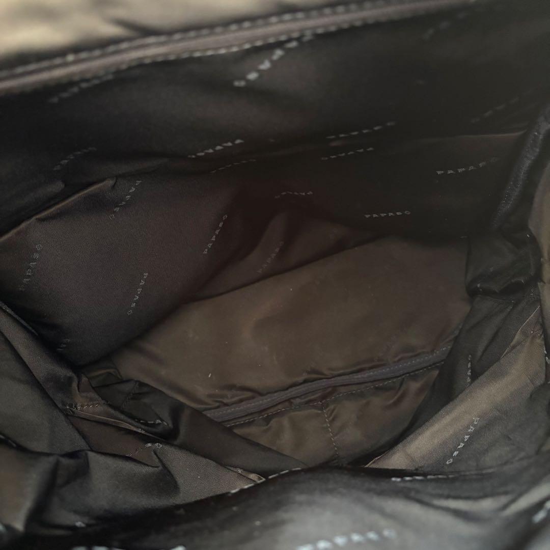 セ*ー様 PAPAS パパスブラック レザーリュック・バックパック