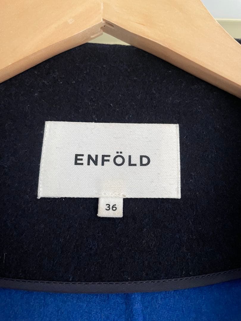 ENFOLD ウールリバーノーカラーコート