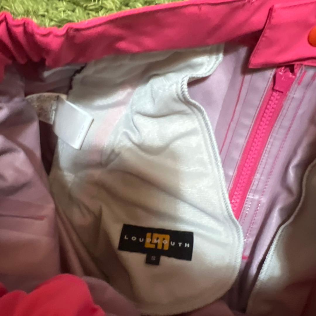 新品Sサイズ　高機能ラウドマウスゴルフレディースダントツ撥水レインウェア　ピンク