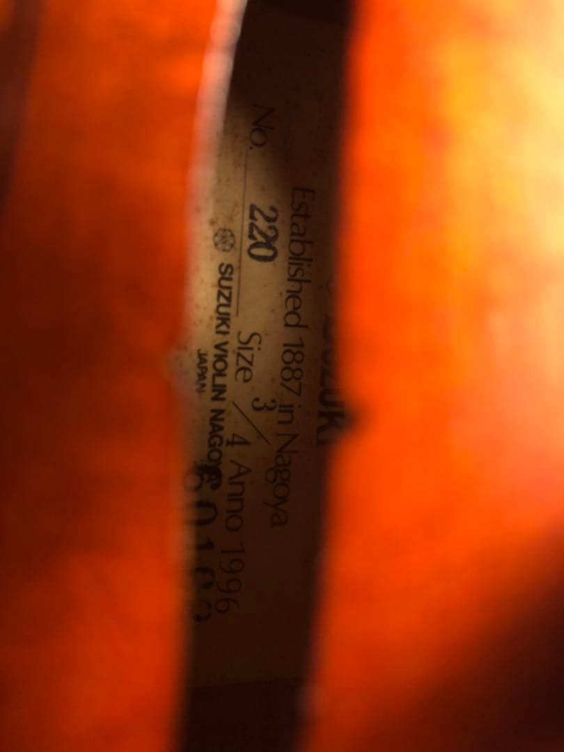 【駒&魂柱調整済】Suzuki分数バイオリンNo220 3/4 1996