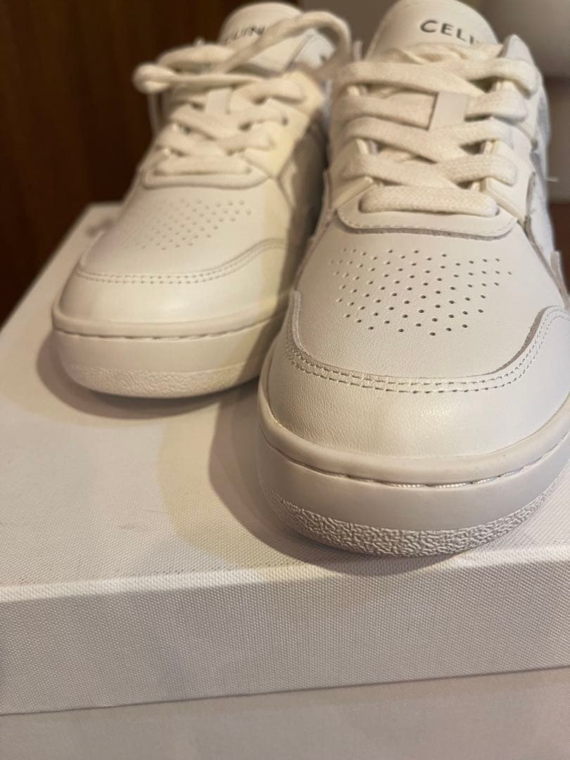 CELINE 37 カーフレザー トレーナー レースアップ ロースニーカー