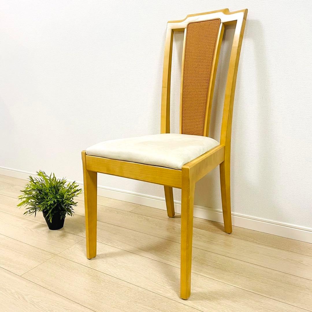 ① MARUNI マルニ木工 編み込みダイニングチェア ナチュラル かごめ編み